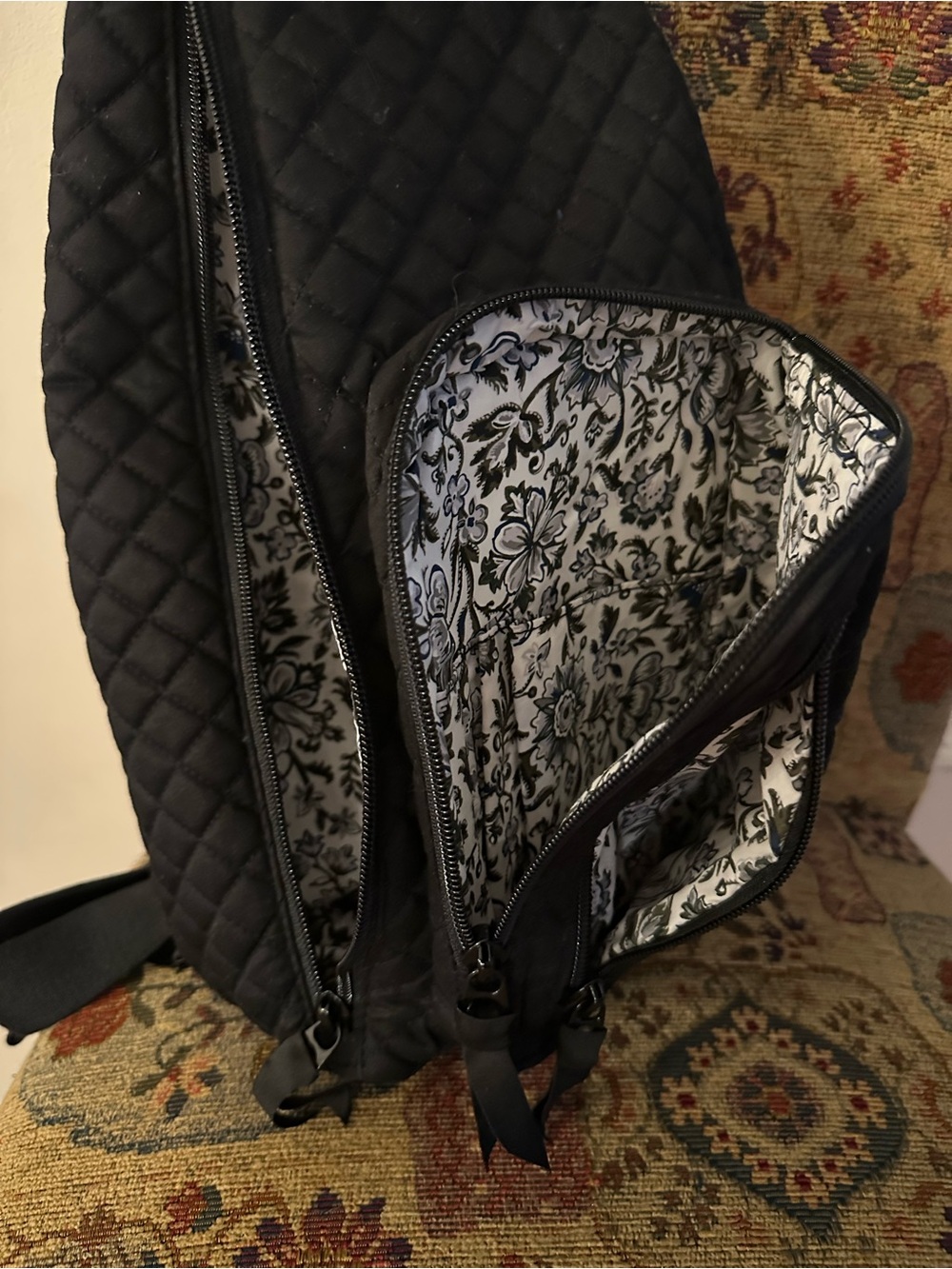 Vera Bradley Quilted Sling Bag - Black - Picture 13 of 13